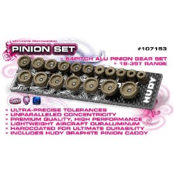 SET OF 18 ALU PINIONS 64P WITH CADDY 18T  35T 