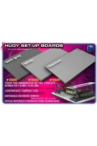 AKCE - FLAT SET-UP BOARD FOR 1/10 TOURING CARS - SILVER GREY