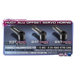 ALU SERVO HORN - KO PROPO, JR, SANWA, AIRTRONICS - OFFSET - 23T