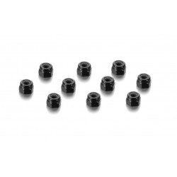 ALU NUT M3 - BLACK (10)