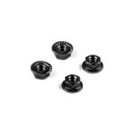 ALU NUT M4 WITH SERRATED FLANGE - BLACK (4) ALU NUT M4 WITH SERRATED FLANGE - BLACK (4)