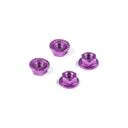 ALU NUT M4 WITH SERRATED FLANGE - VIOLET (4) ALU NUT M4 WITH SERRATED FLANGE - VIOLET (4)