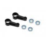 X4 ALU DUAL STEERING ARM - BLACK + BALL-BEARINGS (2)