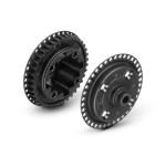 X4 COMPOSITE GEAR DIFF. CASE 38T PULLEY & COVER FOR UNI BULKHEAD X4 COMPOSITE GEAR DIFF. CASE 38T PULLEY & COVER FOR UNI BULKHEAD