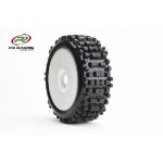 5001- Badland 1/8 Buggy Tires with white wheels and BLUE Insert 
