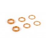 SET OF ALU SHIMS 6.37x8.4MM (0.5MM, 1.0MM, 2.0MM) - ORANGE