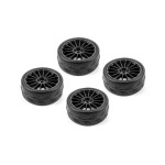 HUDY 1/10 PRE-CUT SLICK BELTED TIRES RIGHT & LEFT (2+2)