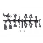 RC10B84 Set držáků akumulátoru a ventilátoru