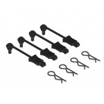 Body Clip Retainers 1/10 Scale (Black, 4)