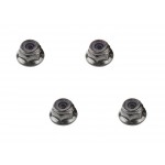 Flange Lock Nut M4 Black (4pcs)