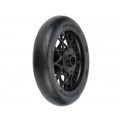 Pro-Line kolo s pneu 1:4 Supermoto pųednķ, disk černż: PM-MX