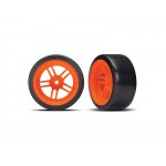 Traxxas kolo 1,9, disk split-spoke oranžový, pneu Drift (2) (zad