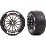 Traxxas kolo 2.0 , disk multi-spoke černý chrom, pneu slick (pře