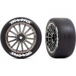 Traxxas kolo 2.0 , disk multi-spoke černý chrom, pneu slick (zad