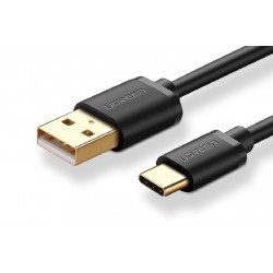 UGREEN USB-C kabel 0.5m, zlacený, černý