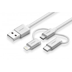 UGREEN USB 2.0 multifunkční kabel 1m, bílý