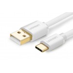 UGREEN USB-C kabel 0.25m, zlacený, bílý