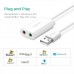 UGREEN externí USB 2.0 zvuková karta 15cm, bílá