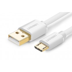 UGREEN Micro USB kabel 1m, zlacený, bílý