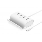 UGREEN USB-C hub s držákem telefonu, bílý