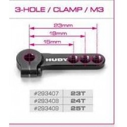 ALU CLAMP SERVO HORN - KO PROPO, SANWA - 3-HOLE M3 - 23T