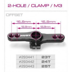 ALU CLAMP THROTTLE SERVO HORN - FUTABA, SAVÖX - OFFSET 2-HOLE M3