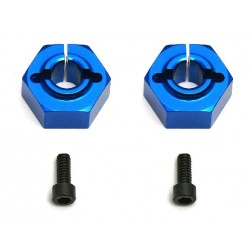 Factory Team 12 mm hliníkové modré unašeče kol, Buggy, zadní, 2 ks