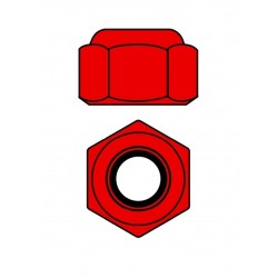 Hliníkové Nylon STOPmatky M2 - červené - 10 ks.