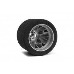 Mechové zadní gumy, PAN CAR 1/10, stříbrný disk, sh 35, 2 ks.