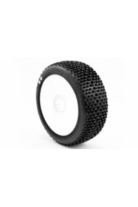 H-BLOCK V2 BUGGY S1 (SUPER SOFT) nalepené pneumatiky, bílé disky, 2 ks.