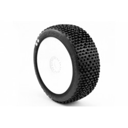 H-BLOCK V2 BUGGY S1 (SUPER SOFT) nalepené pneumatiky, bílé disky, 2 ks.