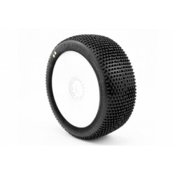 CLAYMORE V2 BUGGY S1 (SUPER SOFT) nalepené pneumatiky, bílé disky, 2 ks.