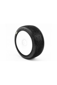 HOT DICES V2 BUGGY S1 (SUPER SOFT) nalepené pneumatiky, bílé disky, 2 ks.