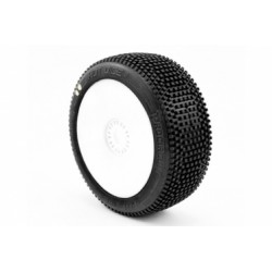 HOT DICES V2 BUGGY S1 (SUPER SOFT) nalepené pneumatiky, bílé disky, 2 ks.