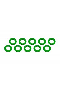 3x6x0,5mm hliníkové podložky zelené, 10 ks.