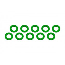3x6x0,5mm hliníkové podložky zelené, 10 ks.