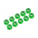 M4/4 mm hliníkové samojistné matičky zelené, 10 ks. M4/4 mm hliníkové samojistné matičky zelené, 10 ks.