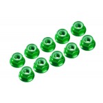 M4/4 mm hliníkové samojistné matičky s osazením zelené, 10 ks. M4/4 mm hliníkové samojistné matičky s osazením zelené, 10 ks.