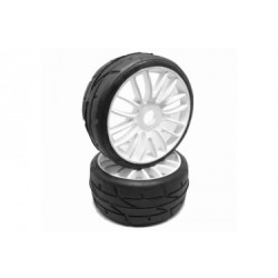 PMT 1/8 GT RALLY 18 "Soft" směs - nalepené, bílé Q3 disky, 2 ks.