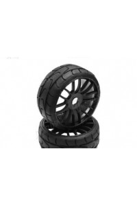 PMT 1/8 GT RALLY 18 "Soft" směs - nalepené, černé CARBON Q3 tvrdé disky, 2 ks.