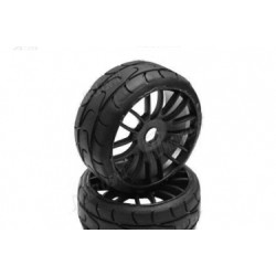 PMT 1/8 GT RALLY 18 "Soft" směs - nalepené, černé CARBON Q3 tvrdé disky, 2 ks.