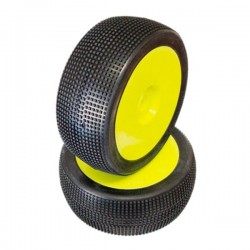 1/8 MICRO PIN COMPETITION OFF ROAD gumy nalepené gumy, SUPER SOFT směs, žluté disky, 2ks