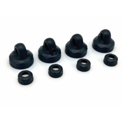 Přesná plastová horní/spodní víčka 1/10 BBS tlumičů (13mm) (4 páry)