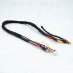 2 x 2S černý nabíj. kabel G4/G5 v černé ochranné punčoše - dlouhý 60cm - (4mm, 3-pin XH)